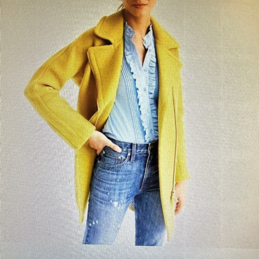 Jcrew stadium cloth Nello Gori wool coat. Size 0. Green